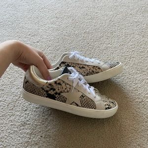 Steve Madden Gold Snakeskin Sneakers - Worn once!